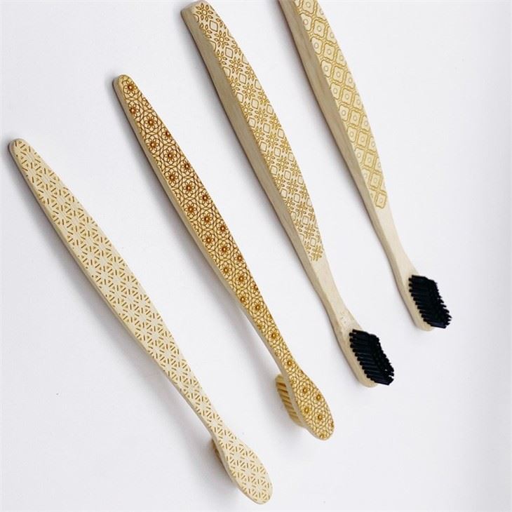 biodegrable full engraving bamboo toothbrushes